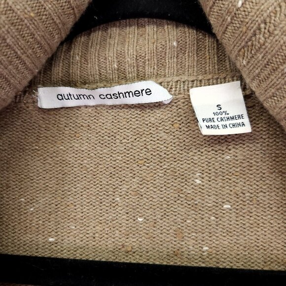 Autumn Cashmere Ribbed Drape Cardigan Size Small Open Front Nep Beige Sweater - Picture 6 of 13